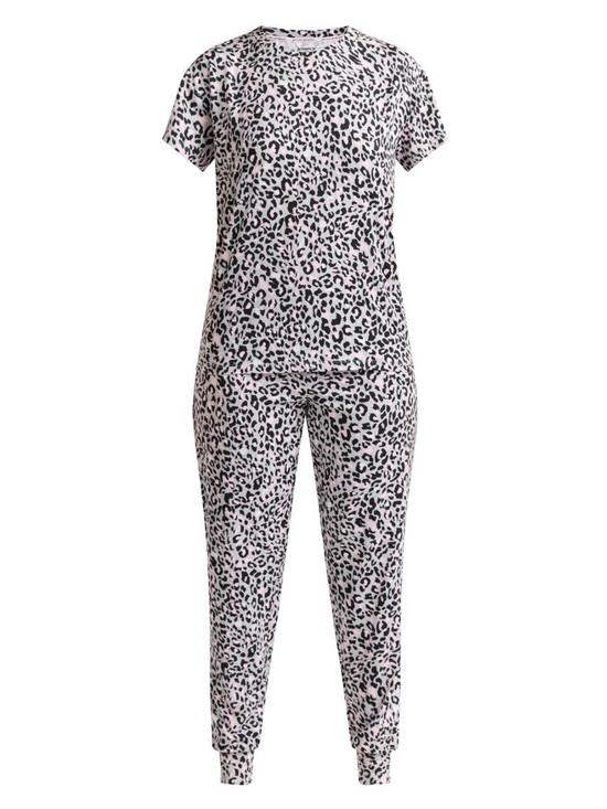 Joyspun Other - Leopard Print Short-Sleeve Pajama Set in Light Pink